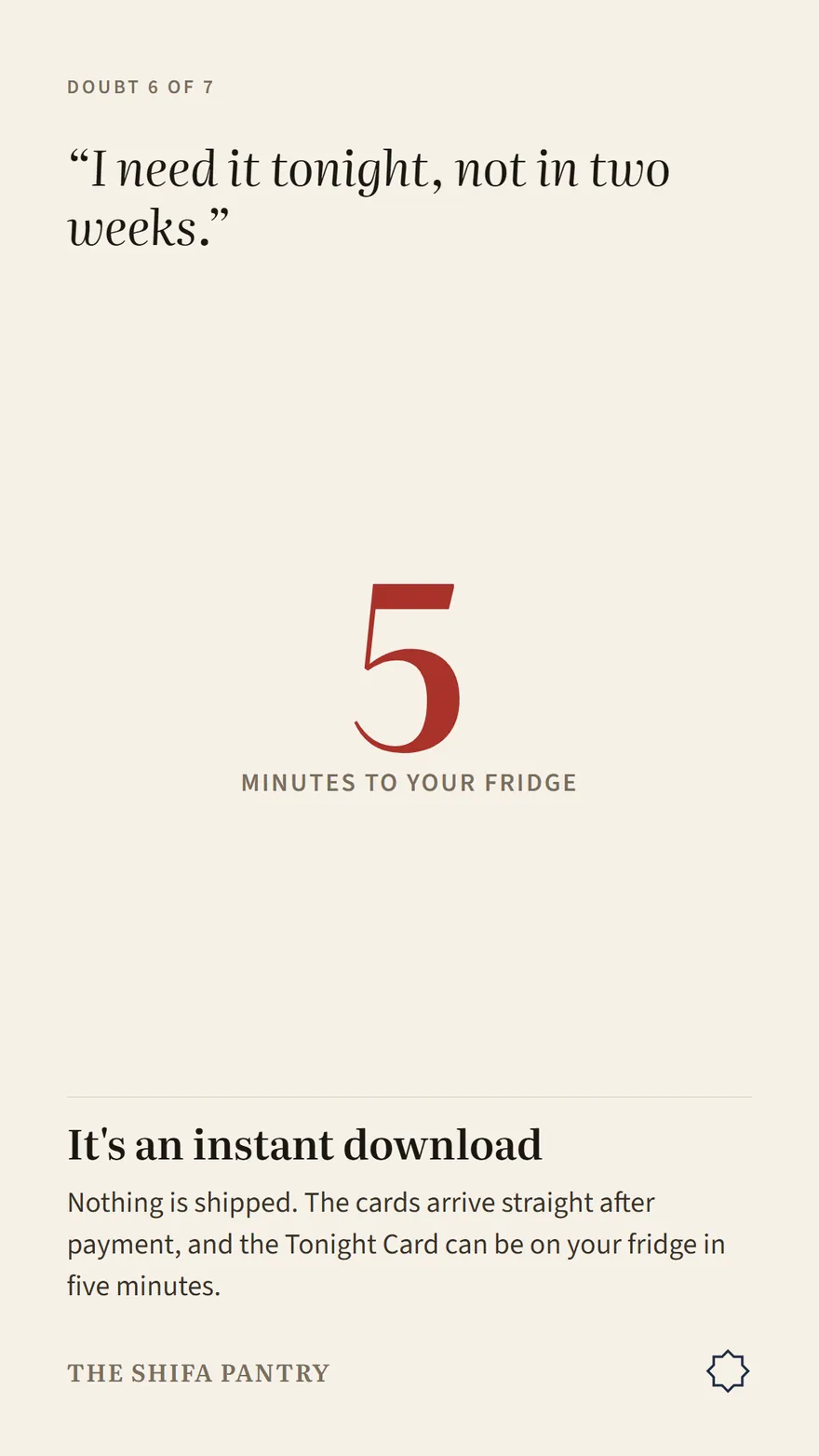 I need it tonight, not in two weeks. It's an instant download.