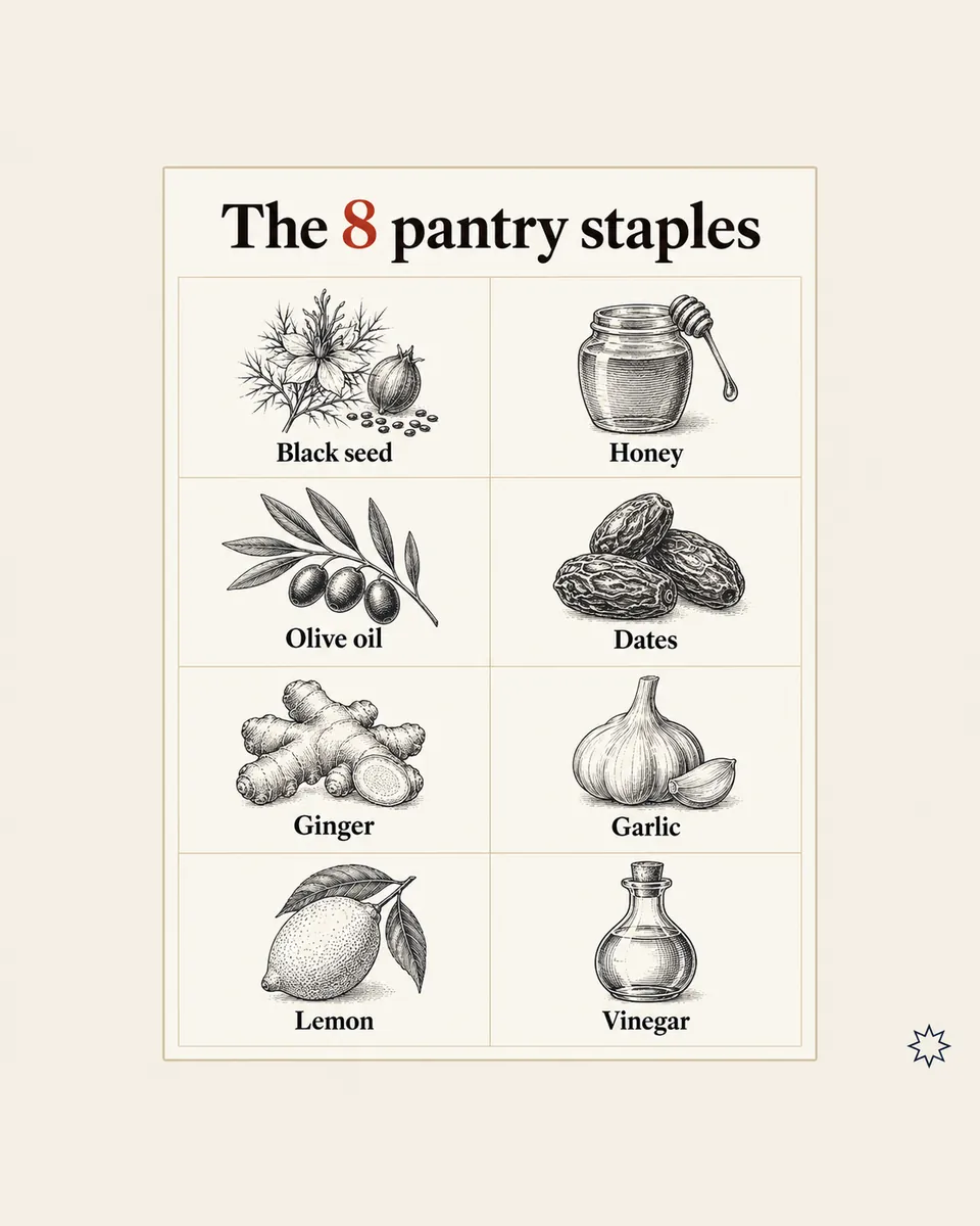 The 8 pantry staples and the shopping list